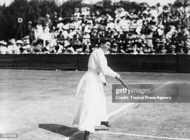 Wimbledon ladies singles champion Charlotte Sterry in action at Wimbledon. Original Publication: People Disc - HH0210