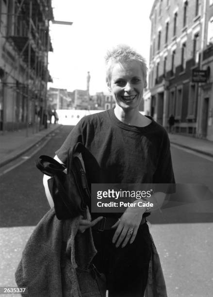 British fashion designer Vivienne Westwood outside Bow Street Magistrate's Court, where she is facing a Breach of Peace case.