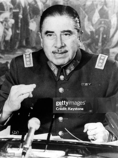 Chilean soldier and politician, Augusto Pinochet Ugarte. In 1973 he led a coup which ousted, and resulted in the death of, the Marxist President,...