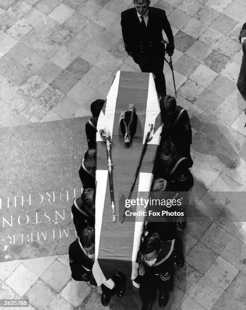 The funeral of Lord Louis Mountbatten, 1st Earl Mountbatten of Burma.