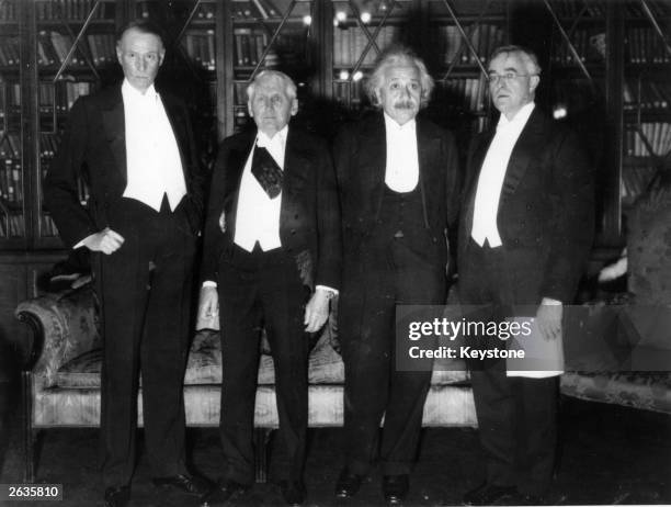 Nobel prize-winners at a dinner to honour the centenary of the birth of Alfred Nobel, founder of the Nobel prizes. From left to right: US novelist...