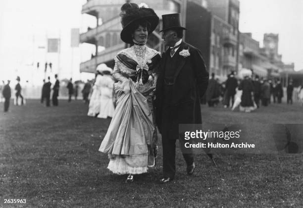 The Duchess Of Westminster Constance Edwina, first wife of the 2nd Duke of Westminster, Hugh Richard Arthur Grosvenor , seen here with the Earl of...
