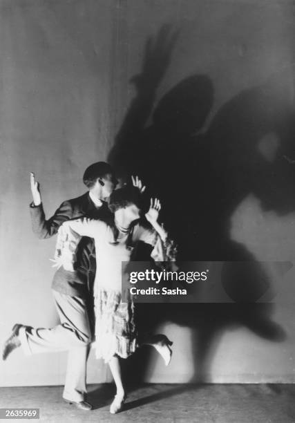 Couple dancing the Charleston in a scene from the play 'Just A Kiss' at the Shaftesbury Theatre, London.