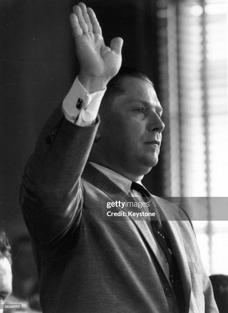 American labour leader Jimmy Hoffa , President of the Teamster's
