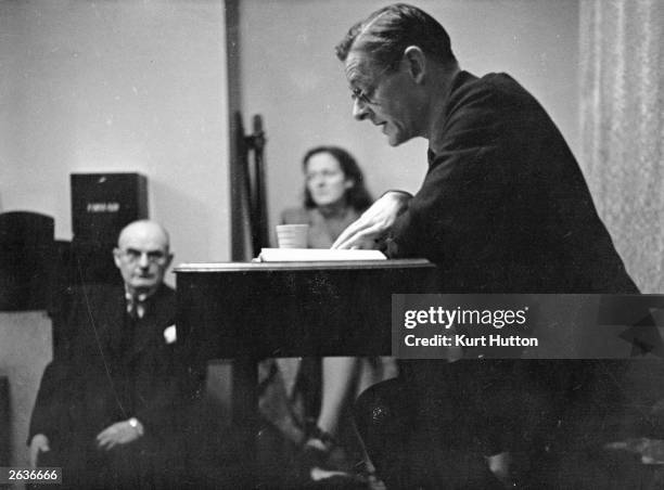 The US-born British poet, critic and dramatist TS Eliot . He was awarded the Nobel prize for literature in 1948. Original Publication: Picture Post -...