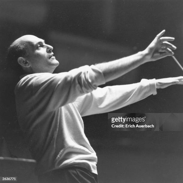 Hungarian-born British conductor Sir Georg Solti .