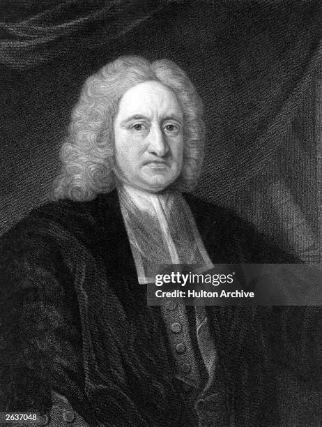 Edmund Halley , the English scientist and astronomer who gave his name to the famous comet, having accurately predicted its arrival, circa 1740....