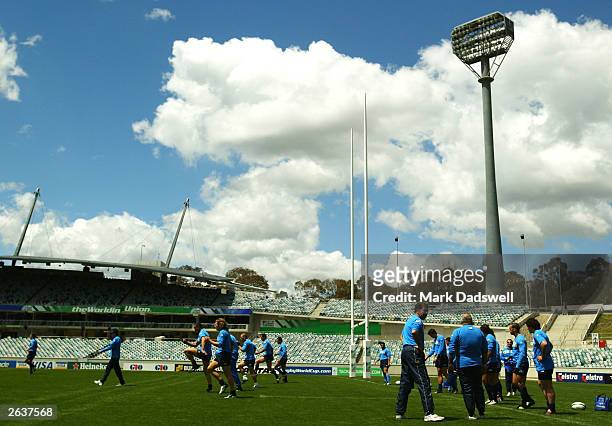 General view of the stadium during the Italian teams Rugby World Cup training session on October 24, 2003 at Canberra Stadium in Canberra, Australia.