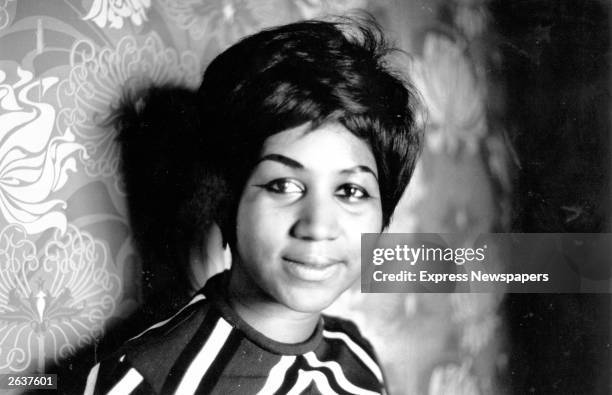 American soul singer Aretha Franklin, a star on the Atlantic record label.