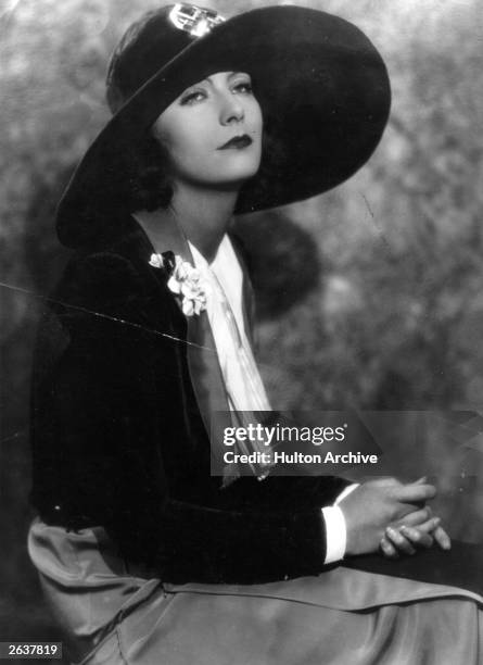 Swedish actress Greta Garbo stars in 'Love', a silent film version of Tolstoy's novel 'Anna Karenina', directed by Edmund Goulding and produced by...