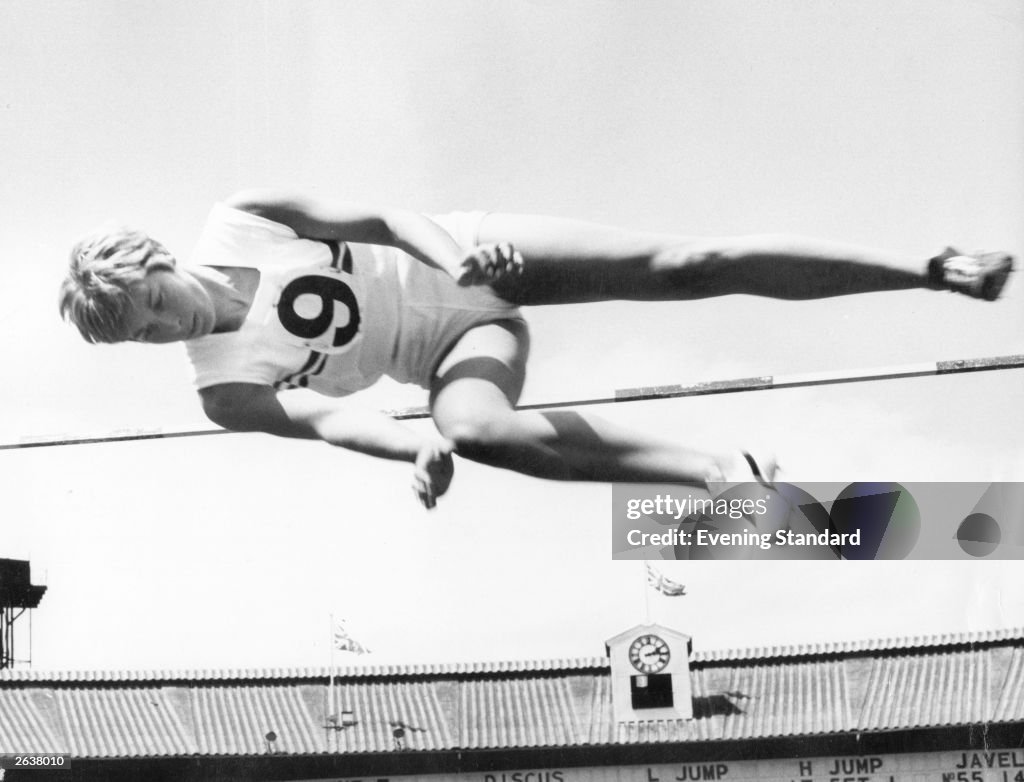 Mary Riand Athlete Mary Rand performing a Western Roll high jump. Original... News ...