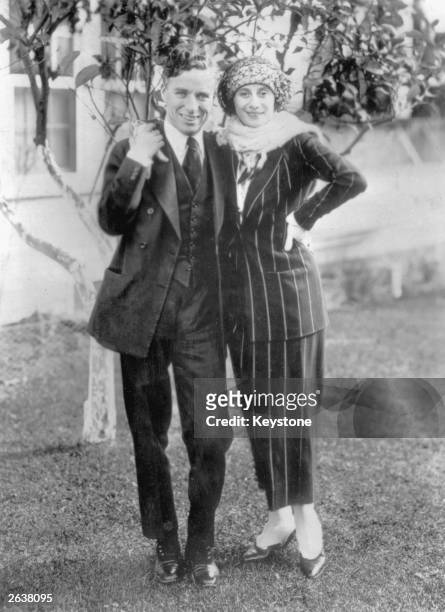 Charlie Chaplin , English film actor and director in Hollywood with Russian ballerina Anna Pavlova . Original Publication: People Disc - HW0509