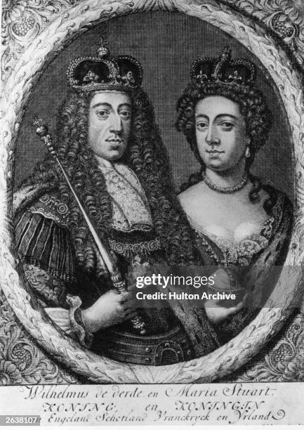 William III Of Orange King of Great Britain from 1688, with his wife Mary II, circa 1690.