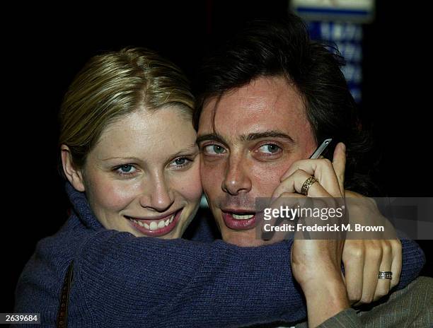 Model Christy Hume and director Donovan Leitch attend the screening of the film "The Party's Over" at the Laemmle Fairfax Theater on October 23, 2003...