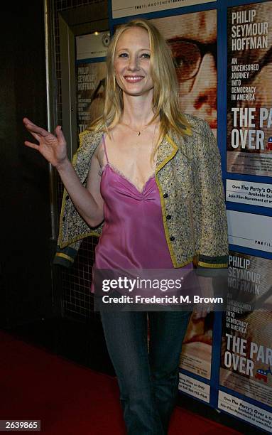 Actor Anne Heche attends the screening of the film "The Party's Over" at the Laemmle Fairfax Theater on October 23, 2003 in Los Angeles, California.