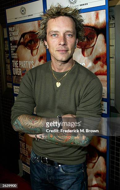 Actor Billy Morrison attends the screening of the film "The Party's Over" at the Laemmle Fairfax Theater on October 23, 2003 in Los Angeles,...