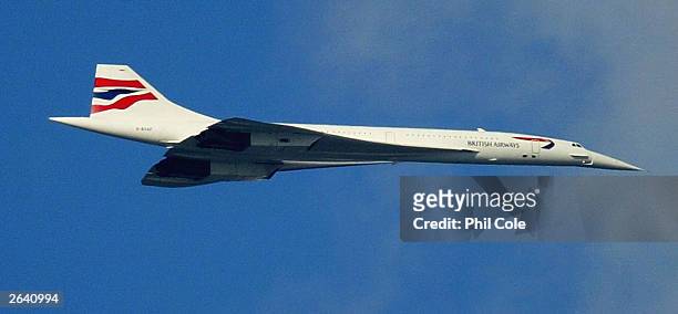 The last ever British Airways commercial Concorde flight is seen October 24, in London. The world's only supersonic passenger aircraft, which has...