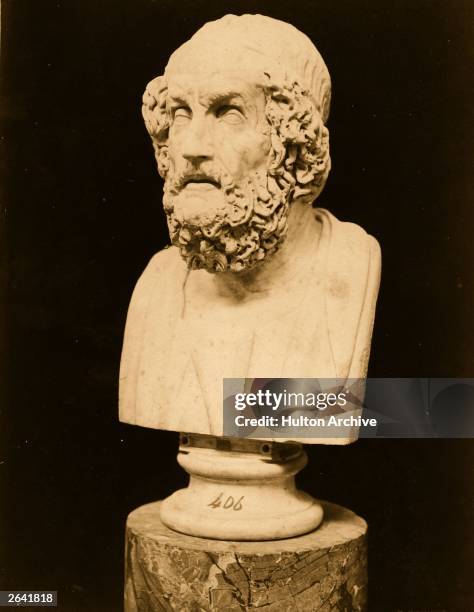 Homer, the Greek epic poet who is credited with the 'Iliad' and the 'Odyssey', circa 850 BC.