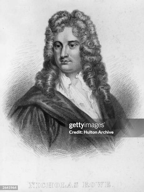 English poet and dramatist Nicholas Lowe, , appointed poet laureate in 1715, circa 1715. Original Artwork: Engraving by R Cooper after original by...