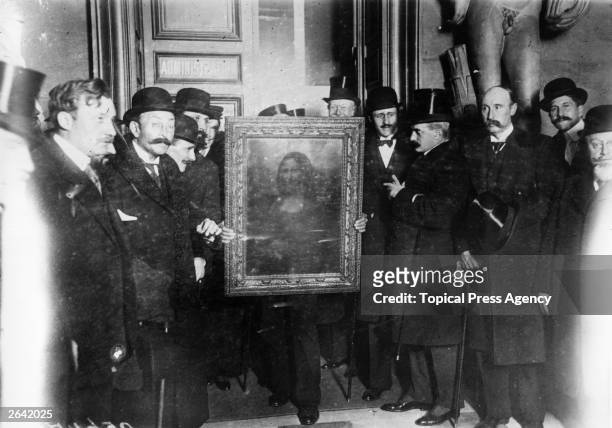 La Giaconda, or the Mona Lisa, painted by Leonardo Da Vinci is returned to the School of Fine Arts, Paris.