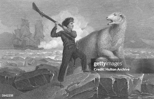 Horatio Nelson , later an English Admiral, in conflict with a polar bear while on an Arctic expedition. Original Publication: People Disc - HH0420