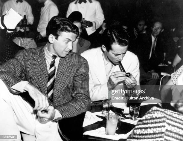 Actors James Stewart and Henry Fonda at Slapsy Maxies Cafe.