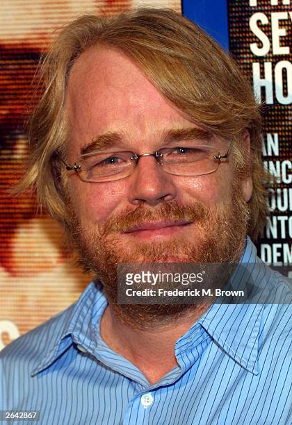 Actor Philip Seymour Hoffman attends the screening of the film "The Party's Over" at the Laemmle Fairfax Theater October 23, 2003 in Los Angeles,...