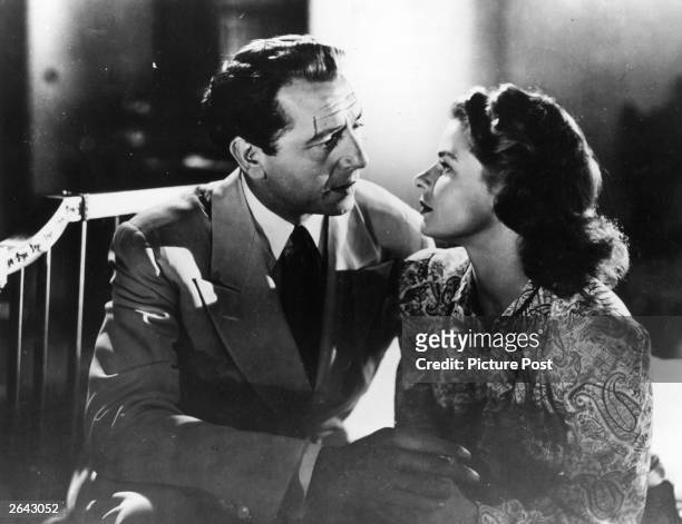 Paul Henreid and Ingrid Bergman in a scene from the film 'Casablanca', directed by Michael Curtiz for Warner Brothers. Original Publication: Picture...