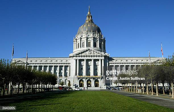 San Francisco City Hall is seen October 24, 2003 in San Francisco. As Mayor Willie Brown visited Asia on October 24, mayor-for-the-day Supervisor...