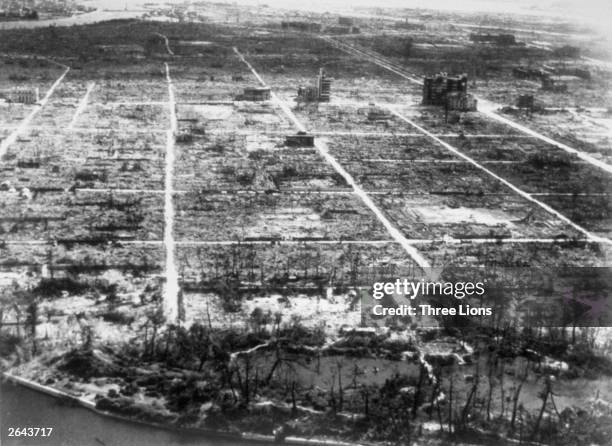Hiroshima after the atom bomb explosion.