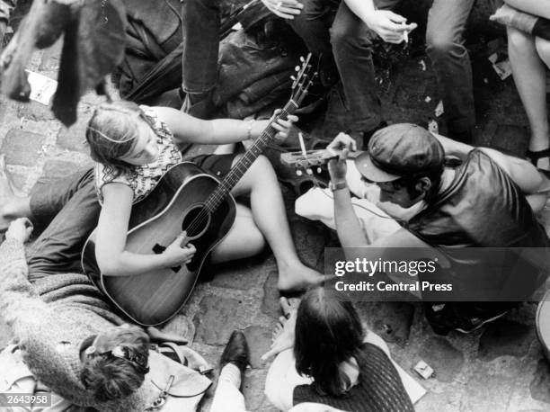 Group of beatniks in Paris.