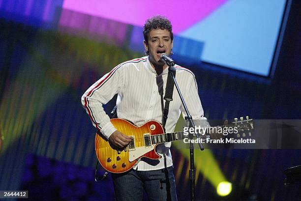 Gustavo Cerati performs onstage at the MTV Video Music Awards Latin America 2003 at the Jackie Gleason Theater on October 23, 2003 in Miami, Florida.