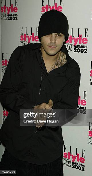 British pop star "Abs" formerly of the boy band "5ive" attends the Elle Style Awards party at the Natural History Museum on September 17, 2002 in...