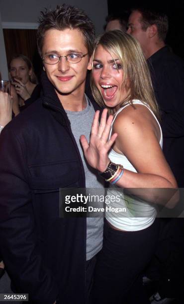 British singer Billie Piper and boyfriend Richie Neville from the boy band "5ive" attend the new "Rock Night Club" on February 16, 2000 in London.