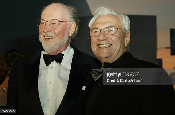 Composer John Williams and architect Frank Gehry arrive at the Walt Disney Concert Hall opening gala, day three of three, October 25, 2003 in Los...