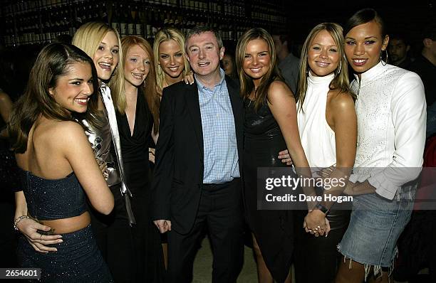 British pop stars Cheryl Tweedy, Nicola Roberts, Sarah Harding, Nadine Coyle, Kimberley Walsh of the pop group "Girls Aloud" and Irish music producer...