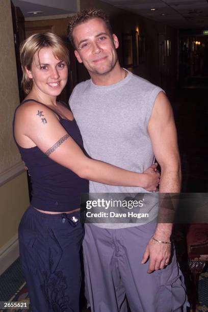 British pop star Melanie Chisholm and Jason Brown from "5ive" attend the NME Carling Awards held at Planet 2000 in Shoreditch on February 6, 2001 in...