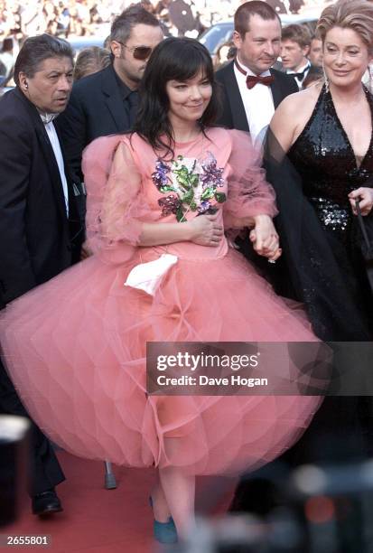 Icelandic pop star "Bjork" attends the showing of her film "Dancer in the Dark" at the Cannes Film Festival 2000 on May 17, 2000 in Cannes.