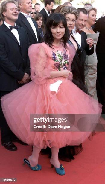 Icelandic pop star "Bjork" attends the showing of her film "Dancer in the Dark" at the Cannes Film Festival 2000 on May 17, 2000 in Cannes.