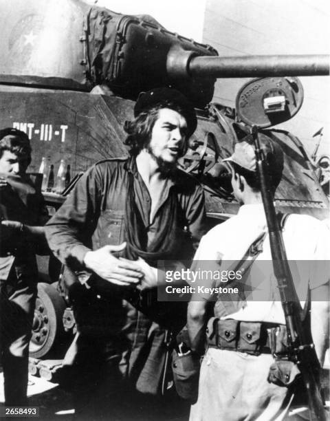 Argentinian-born Cuban revolutionary Ernesto Che Guevara during the battle of Santa Clara.