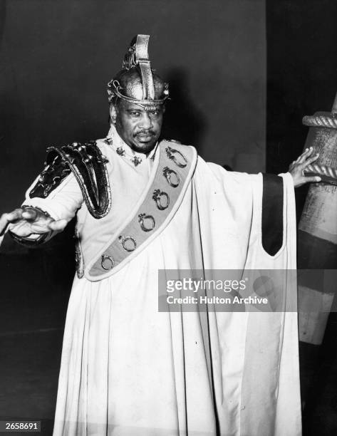 Singer Paul Robeson as Othello in Stratford-Upon-Avon's Shakespeare Memorial Theatre's 100th season.