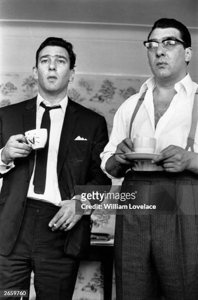 Notorious London gangsters the Kray Twins, Reggie and Ronnie.