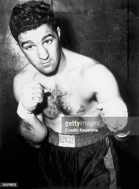 Heavyweight champion boxer Rocky Marciano , circa 1950.