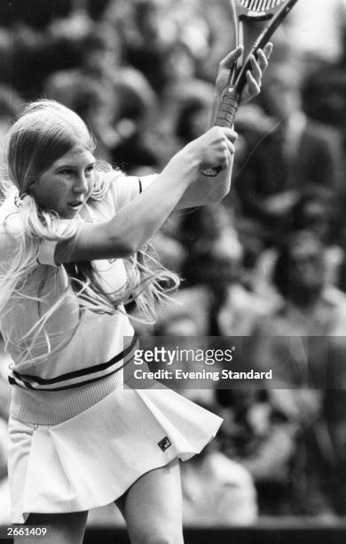American tennis player Andrea Jaeger in action. Original Publication: People Disc - HG0357
