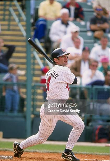 Infielder Paul Molitor of the Minnesota Twins in action during a spring training game against the Boston Red Sox at the City of Palms Park in Fort...