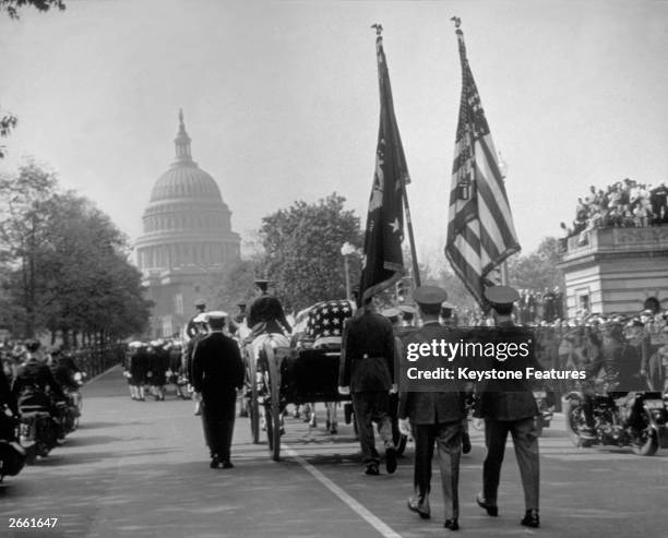 Franklin D. Roosevelt's cortege goes down Connecticut Avenue on its way to the White House at Washington DC.