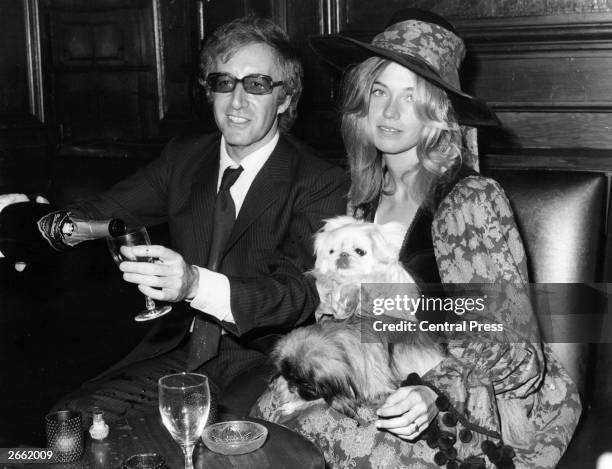 Miranda Quarry the stepdaughter of Lord Mancroft, deputy chairman of Cunard's at her wedding reception following her marriage to Peter Sellers. They...