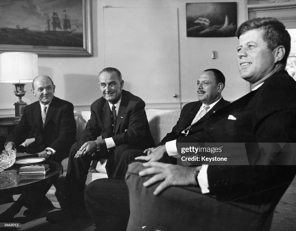 From left, US Secretary of State Dean Rusk , Vice-President Lyndon ...