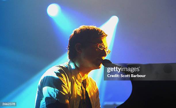 Musician Matt Hales of Aqualung performs live on stage during the MTV Europe Music Awards: The Road To Edinburgh Tour 03 at the Newcastle Opera House...