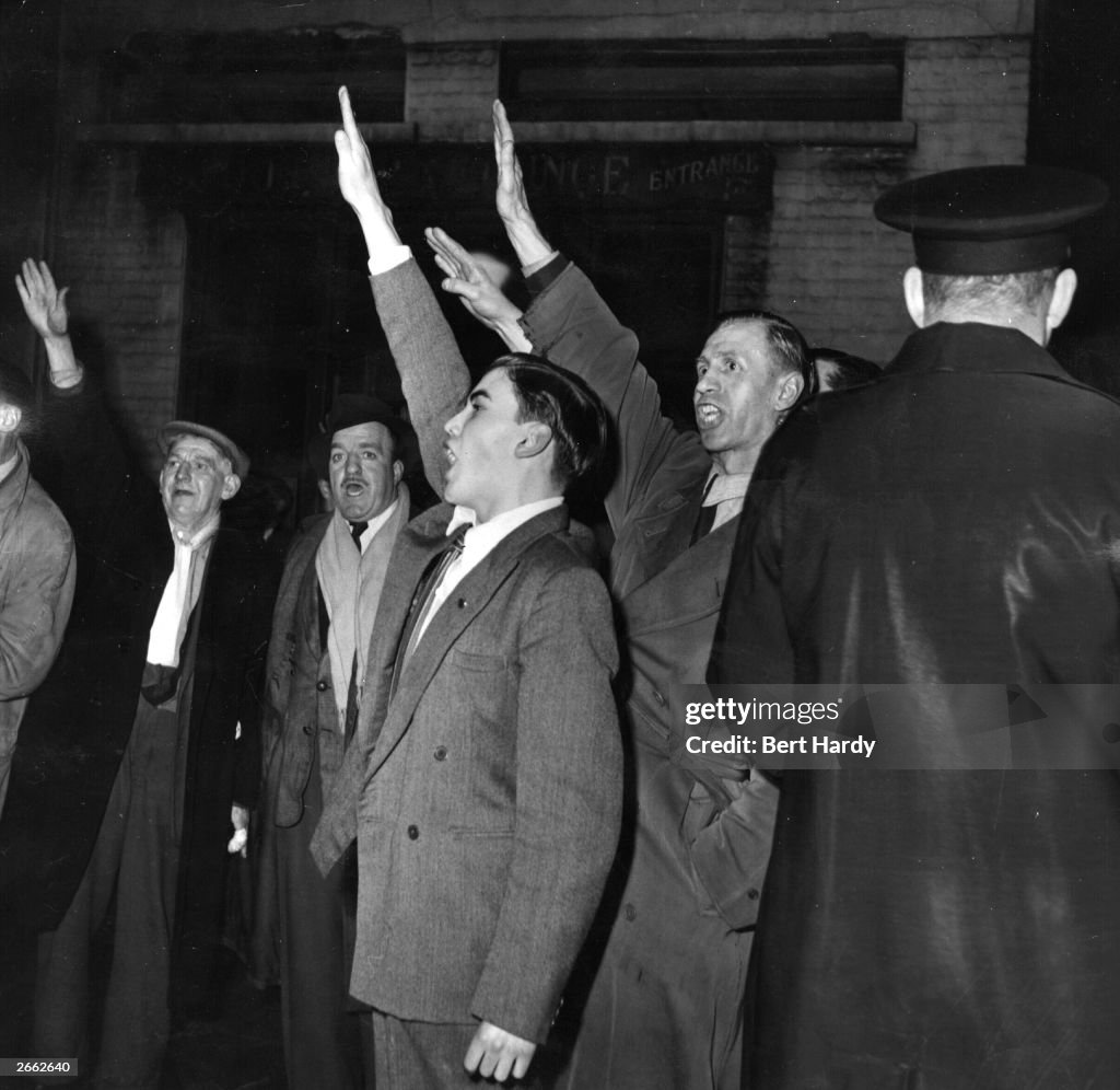 Mosley Rally Supporters of the militant fascist Sir Oswald Mosley give the Nazi ...